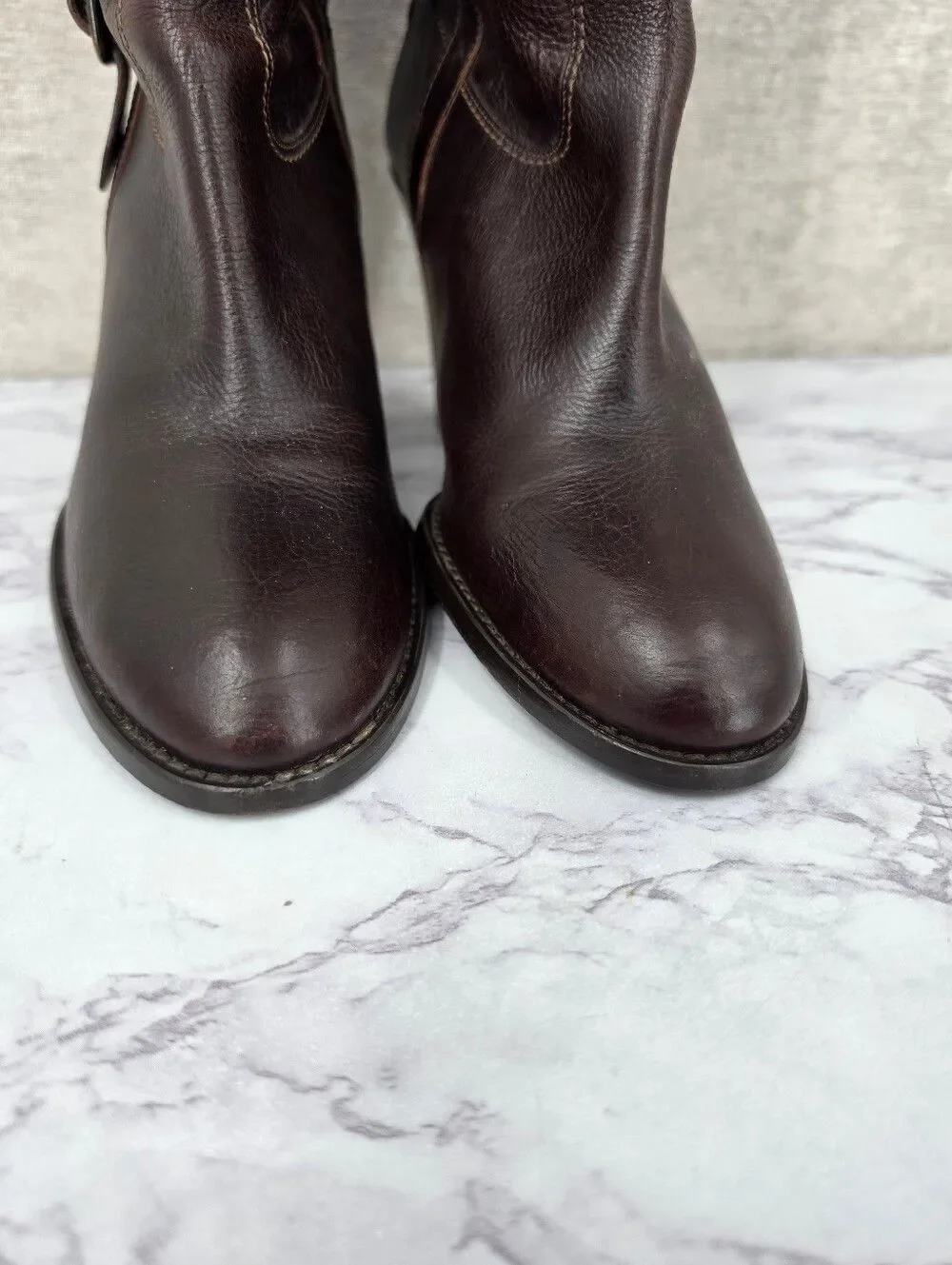 J. Crew Women's Tall Brown Italian Leather Heeled Boots